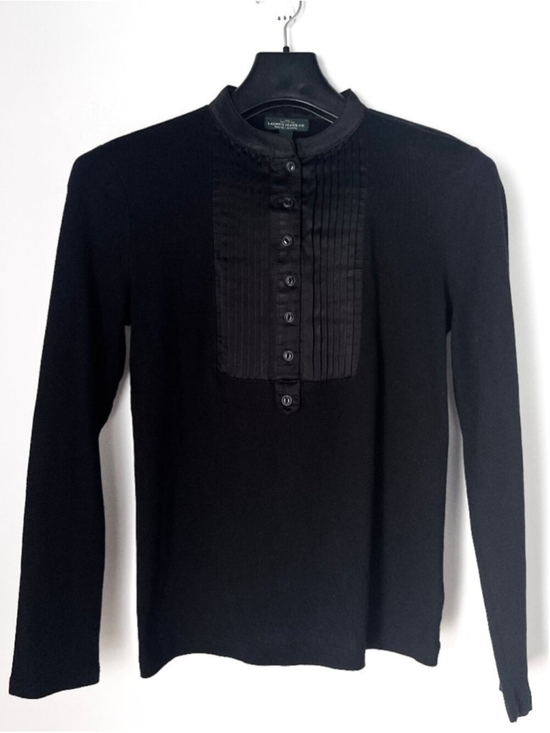 Lauren Ralph Lauren Tops - Vintage Y2K Ralph Lauren Lauren Jeans Co. Black Tuxedo Pleated Bib Top Sz M